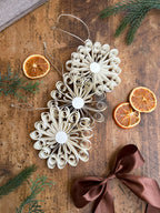 Handgjord pappersdekoration Winter Bloom 3-pack naturvit