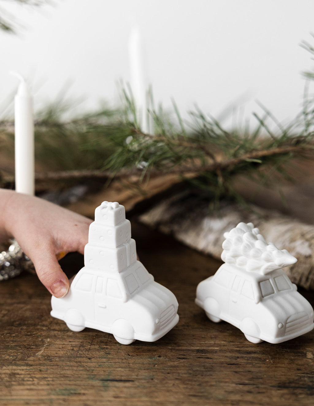 Juldekoration bil med paket