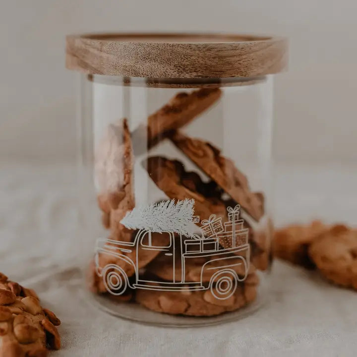 Driving home for Christmas - förvaringsburk i glas med trälock