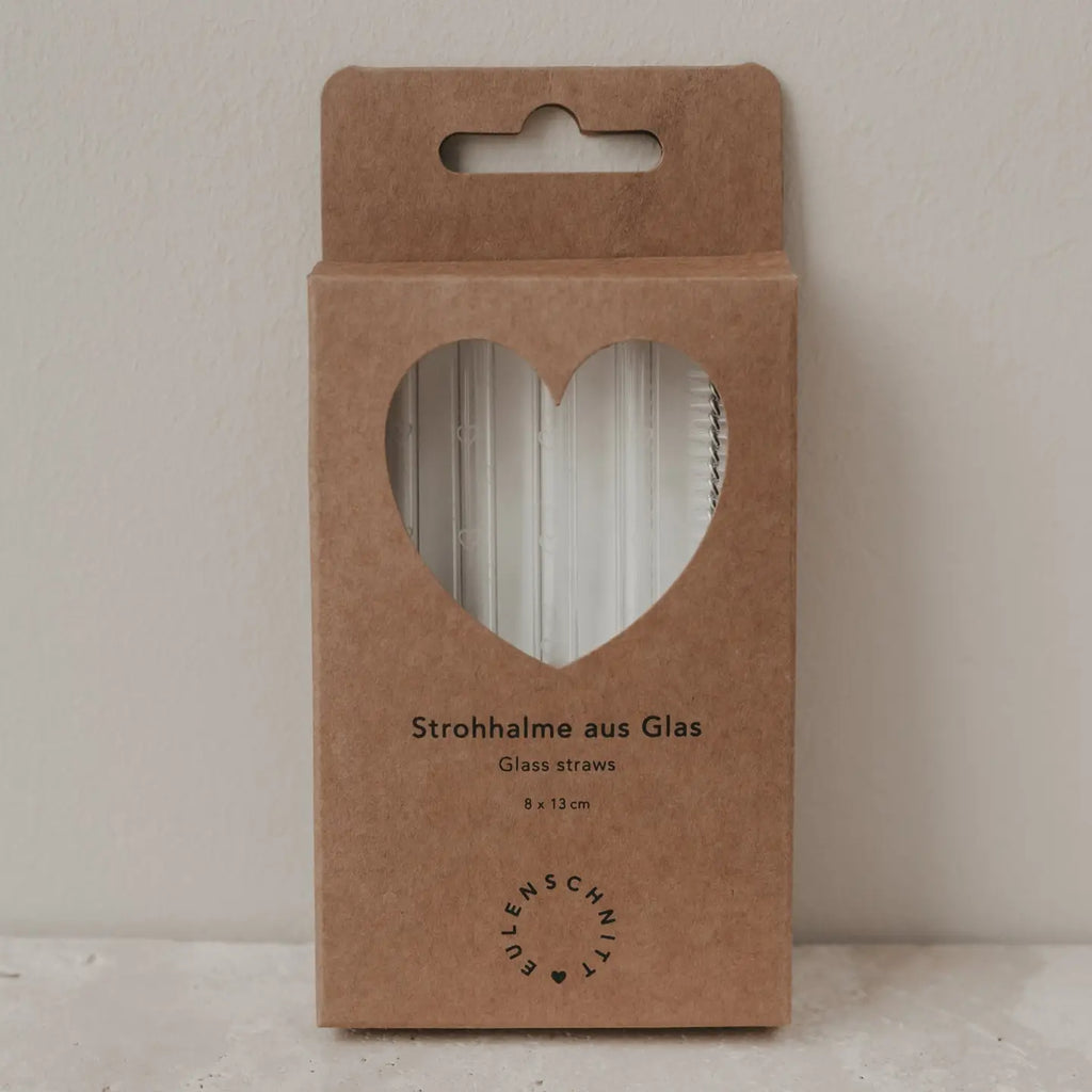 Sugrör i glas hjärta