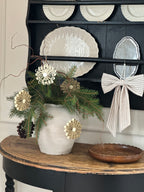 Handgjord pappersdekoration Winter bloom - beige