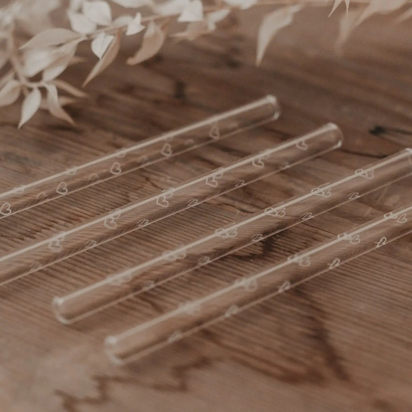 Sugrör i glas hjärta