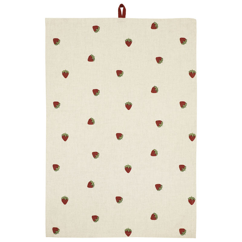Kökshandduk sommar - jordgubbe