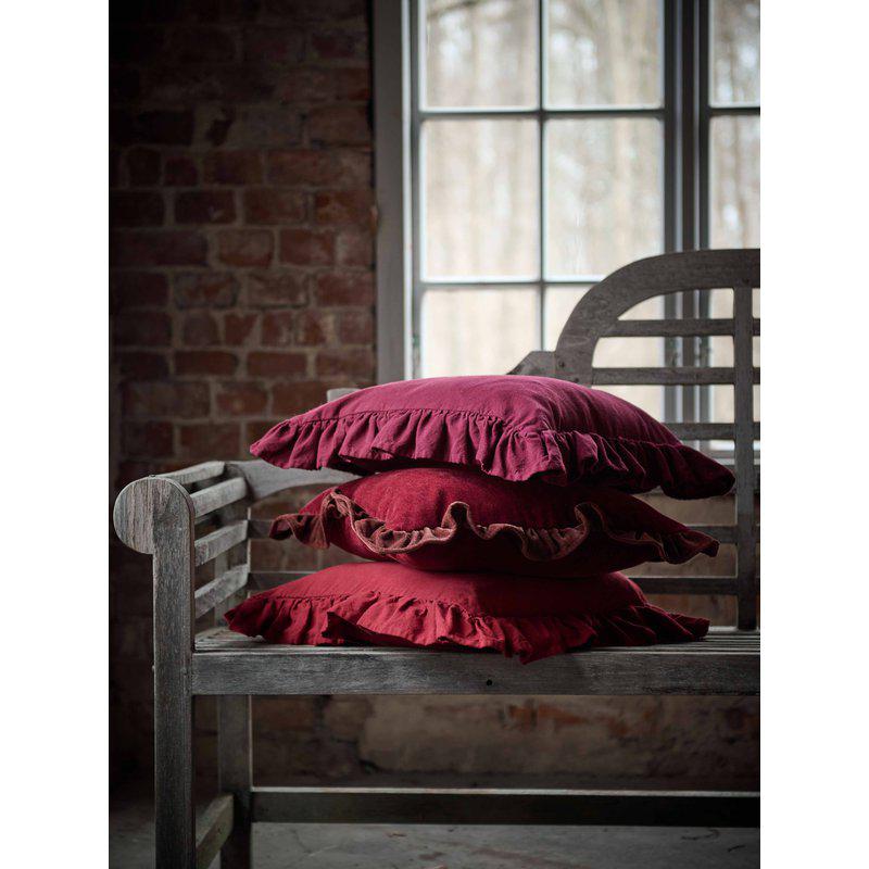 Kuddfodral randig Bordeaux 2